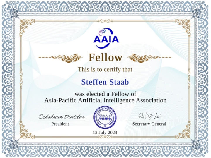Certificate: AAIA Fellowship.