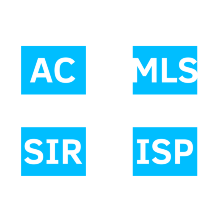 Kürzel der Abteilungen des KI-Instituts: AC, MLS, SIR, ISP.