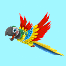 Illustration: Fliegender Papagei